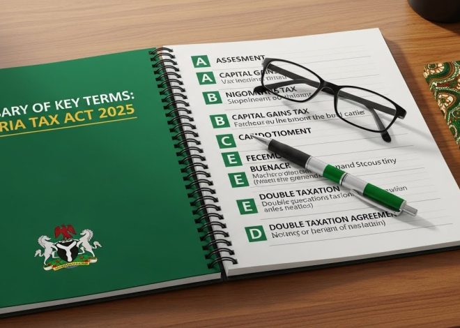 Glossary of Key Terms under the Nigerian Tax Reform Act: A Guide for Tax Practitioners and Taxpayers