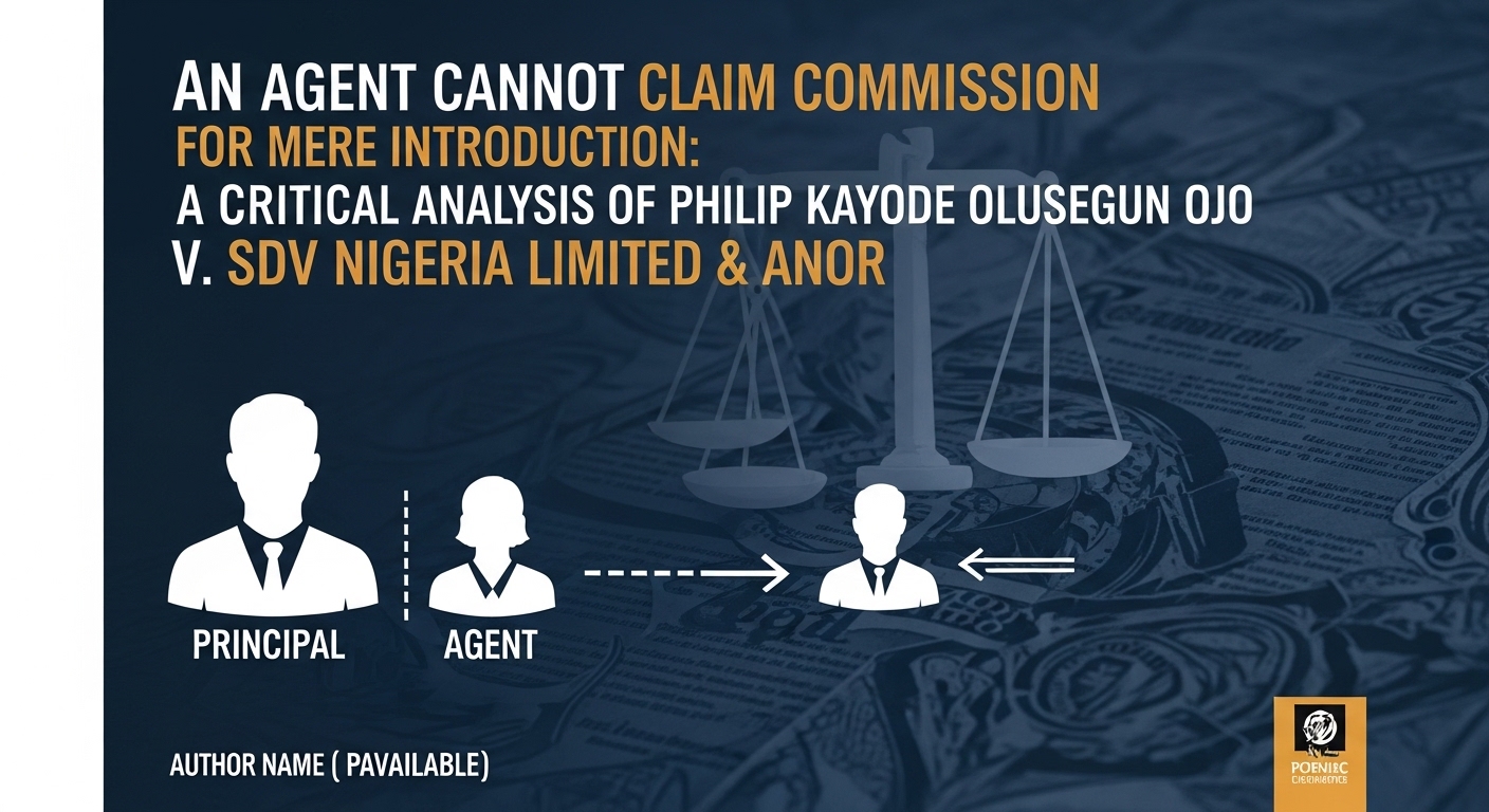 An Agent Cannot Claim Commission for Mere Introduction: A Critical Analysis of Philip Kayode Olusegun Ojo v. SDV Nigeria Limited & Anor