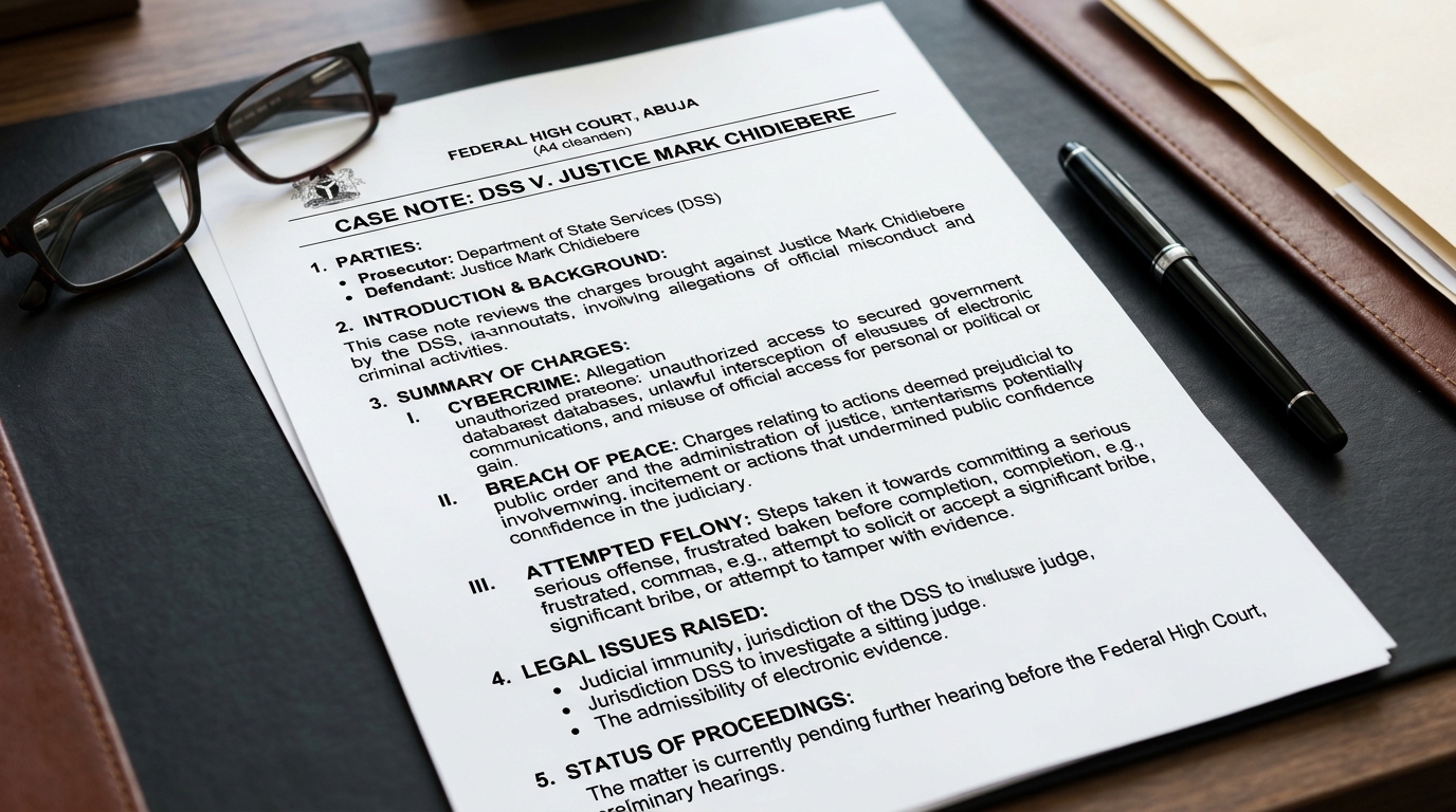 CYBERCRIME, BREACH OF PEACE, AND ATTEMPTED FELONY: A CASE NOTE ON DSS V. JUSTICE MARK CHIDIEBERE